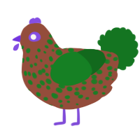 A russet and leaf chicken with a speckle pattern