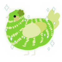 A grass and lemon chicken with a bar pattern