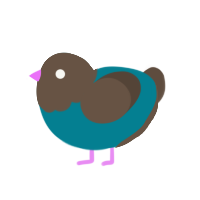 A sea and bark chicken with a head pattern