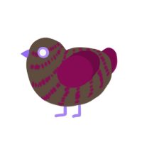 A bark and wine chicken with a bar pattern