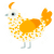 Suspicious yolk, a white and ochre chicken with a speckle pattern