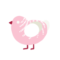 A rose and white chicken with a half-bar pattern