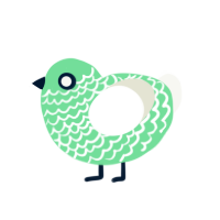 A spring and white chicken with a lace pattern