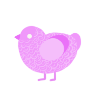 A lavender chicken with a double-lace pattern