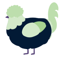 A tumblr and gluppy chicken with a head pattern