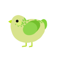 A lemon and grass chicken with a neck-speckle pattern