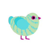 (unnamed), a gluppy and aqua chicken with a bar pattern