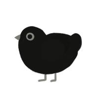 A black chicken with a double-lace pattern