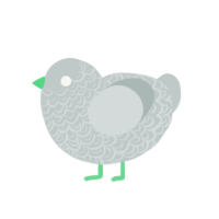 A silver chicken with a double-lace pattern