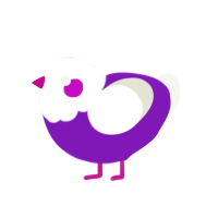 A violet and white chicken with a head pattern
