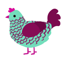 A mint and wine chicken with a lace pattern