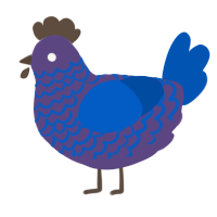 A overcast and ultramarine chicken with a lace pattern