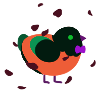 A sea and rose chicken with a head pattern
