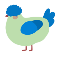 A gluppy and sapphire chicken