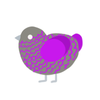 A ash and amethyst chicken with a lace pattern