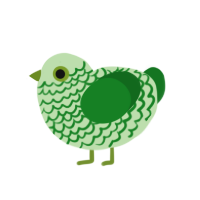 A gluppy and leaf chicken with a lace pattern