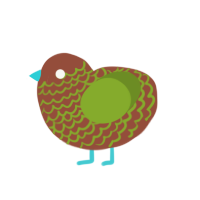 Sprout, a russet and chartreuse chicken with a lace pattern