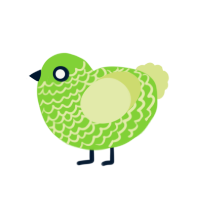 A grass and lemon chicken with a lace pattern