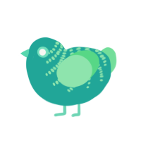 A turquoise and spring chicken with a half-bar pattern