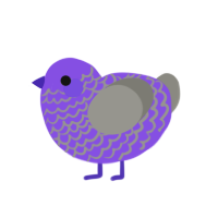 A blurple and ash chicken with a lace pattern