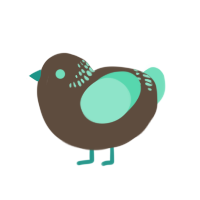 A bark and mint chicken with a neck-band pattern