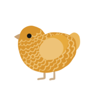 A orange and honey chicken with a lace pattern