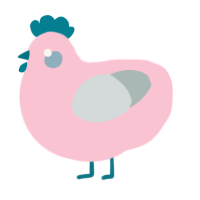 A rose and silver chicken