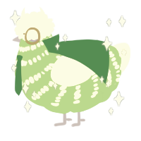 A violet and black chicken with a bar pattern
