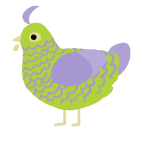 A indigo and olive chicken with a lace pattern