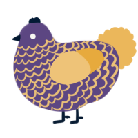 A overcast and honey chicken with a lace pattern