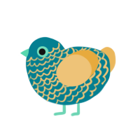 A sea and honey chicken with a lace pattern