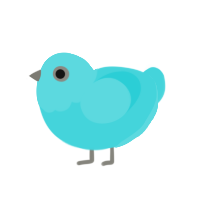 A aqua chicken with a head pattern