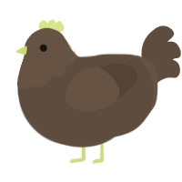 A bark chicken with a head pattern