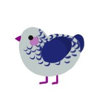 A silver and navy chicken with a half-lace pattern