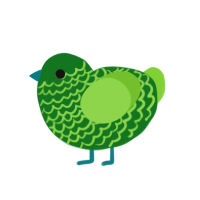 A leaf and grass chicken with a lace pattern