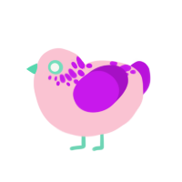 A rose and amethyst chicken with a neck-speckle pattern