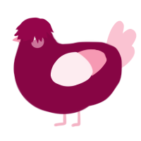 A maroon and rose chicken