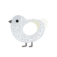 A mist and white chicken with a double-lace pattern