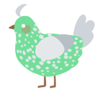 Dive, a spring and mist chicken with a speckle pattern