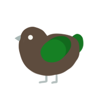 A bark and leaf chicken
