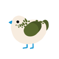A cream and olive chicken with a neck-speckle pattern