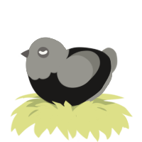 A sable and ash chicken with a head pattern
