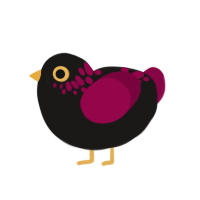 A sable and maroon chicken with a neck-speckle pattern