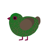 A leaf and bark chicken with a double-lace pattern