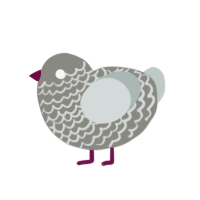 A ash and silver chicken with a lace pattern