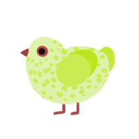 A apple and lime chicken with a speckle pattern