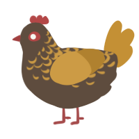 A bark and gold chicken with a half-lace pattern