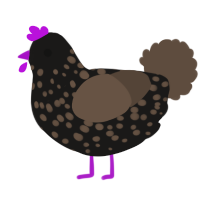 A sable and bark chicken with a speckle pattern