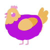 A amethyst and honey chicken with a head pattern