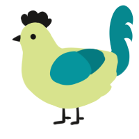 A lemon and teal chicken